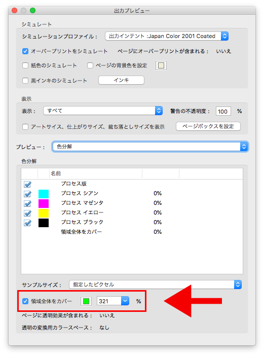 領域全体カバー